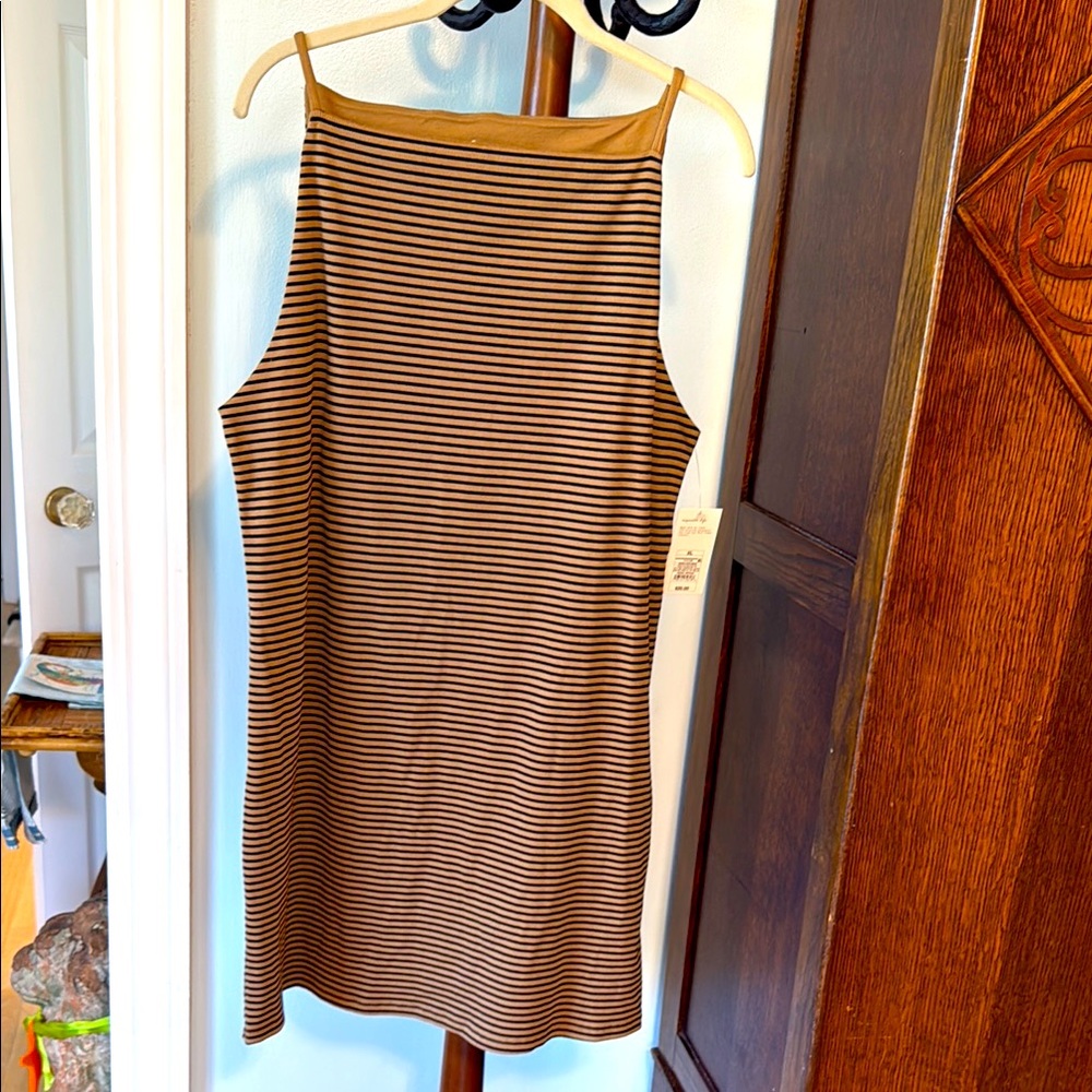 Target Khaki and Black Striped Tank Dress Size XL